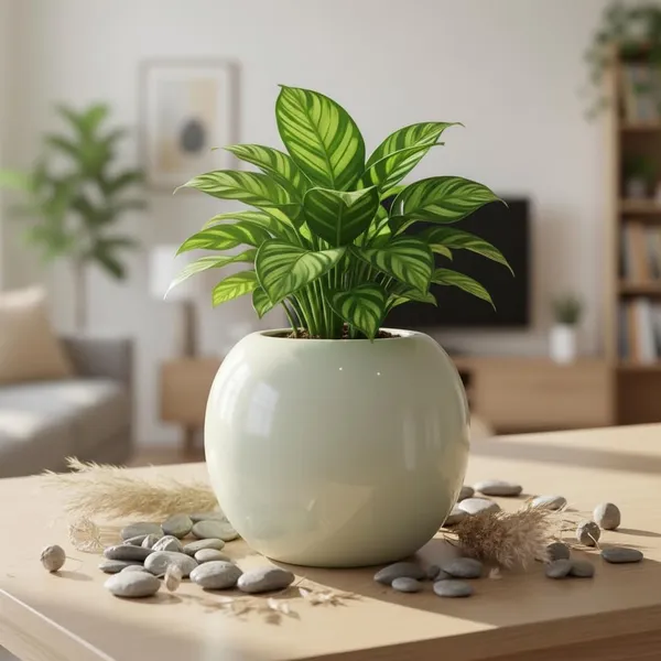 Lasaki_Peblo_big_ivory_HT25_Ceramic_Pots_for_Indoor_Plants,_Planters,gamla,Outdoor,Balcony,Home,Round,Garden,_Office_Decor,Succulent(H_-_8.5_X_D_-_11_cm)(Plants_not_included)