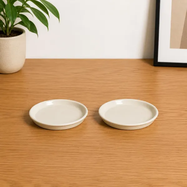 Lasaki_Plate_circular_4_inch_ivory_HT25_R4_set_of_2_|_round_ceramic_(Plates/Saucers)_for_Pots,_Planters,_Flowers,_Succulents_|_Decorative_Garden_Accessories_|_(H_-_2_X_D_-_13_cm)