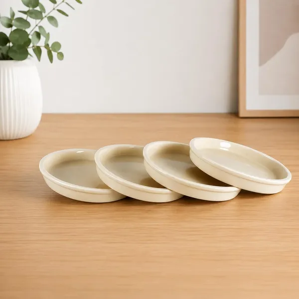 Lasaki_Plate_circular_5_inch_ivory_HT25_R5_set_of_4_|_round_ceramic_(Plates/Saucers)_for_Pots,_Planters,_Flowers,_Succulents_|_Decorative_Garden_Accessories_|_(H_-_2_X_D_-_15_cm)