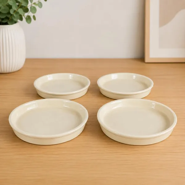 Lasaki_Plate_circular_5_inch_ivory_HT25_R5_set_of_4_|_round_ceramic_(Plates/Saucers)_for_Pots,_Planters,_Flowers,_Succulents_|_Decorative_Garden_Accessories_|_(H_-_2_X_D_-_15_cm)
