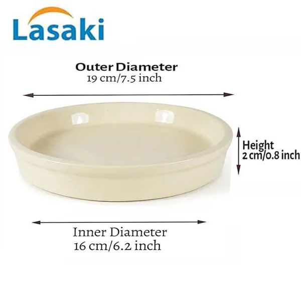 Lasaki_Plate_circular_6_inch_ivory_HT25_R6_set_of_4_|_round_ceramic_(Plates/Saucers)_for_Pots,_Planters,_Flowers,_Succulents_|_Decorative_Garden_Accessories_|_(H_-_2.5_X_D_-_16_cm)