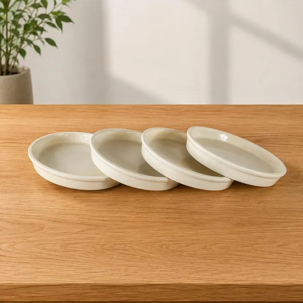 Lasaki_Plate_circular_6_inch_ivory_HT25_R6_set_of_4_|_round_ceramic_(Plates/Saucers)_for_Pots,_Planters,_Flowers,_Succulents_|_Decorative_Garden_Accessories_|_(H_-_2.5_X_D_-_16_cm)