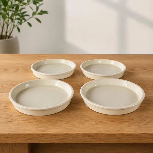 Lasaki_Plate_circular_6_inch_ivory_HT25_R6_set_of_4_|_round_ceramic_(Plates/Saucers)_for_Pots,_Planters,_Flowers,_Succulents_|_Decorative_Garden_Accessories_|_(H_-_2.5_X_D_-_16_cm)