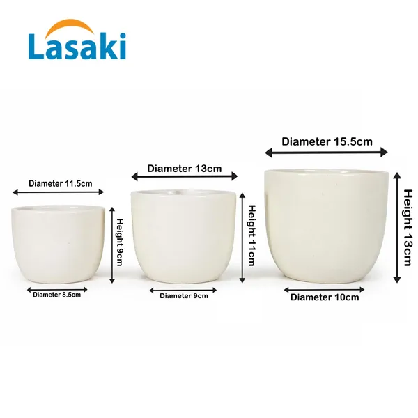 Lasaki_Avani_set_of_3_ivory_HT25_Ceramic_Pots_for_Indoor_Plants,_Planters,gamla,Outdoor,Balcony,Home,Round,Garden,_Office_Decor,Succulent(Plants_not_included)