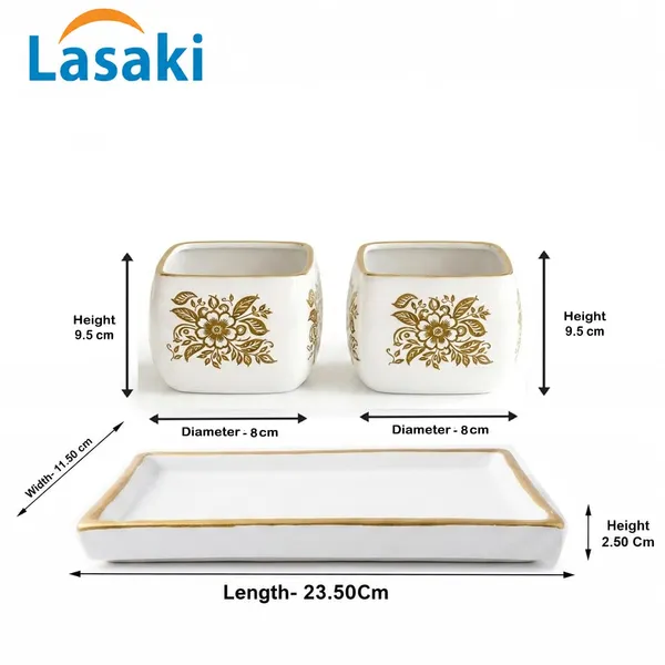 Lasaki_Nebi_hp1_set_of_2_with_slato_tray_white_gold_Ceramic_Pots_for_Indoor_Plants,Planters,Flower,gamla,Outdoor_(Plants_not_included)