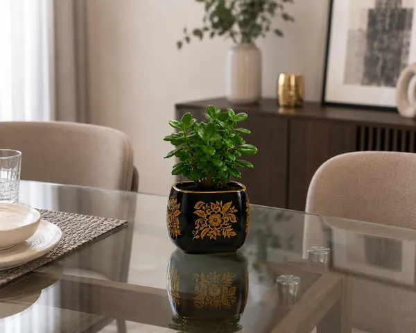 Lasaki_Nebi_hp1_black_gold_Ceramic_Pots_for_Indoor_Plants,_Planters,gamla,Outdoor,Balcony,Home,Round,Garden,_Office_Decor,Succulent(L_-_9.5_X_W_-_9.5_X_H_-_8_cm)(Plants_not_included)