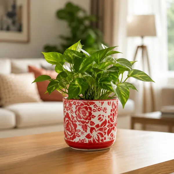Lasaki_Orin_6d_sp1_red_Ceramic_Pots_for_Indoor_Plants,_Planters,gamla,Outdoor,Balcony,Home,Round,Garden,_Office_Decor,Succulent(H_-_13.5_X_D_-_15.5_cm)(Plants_not_included)
