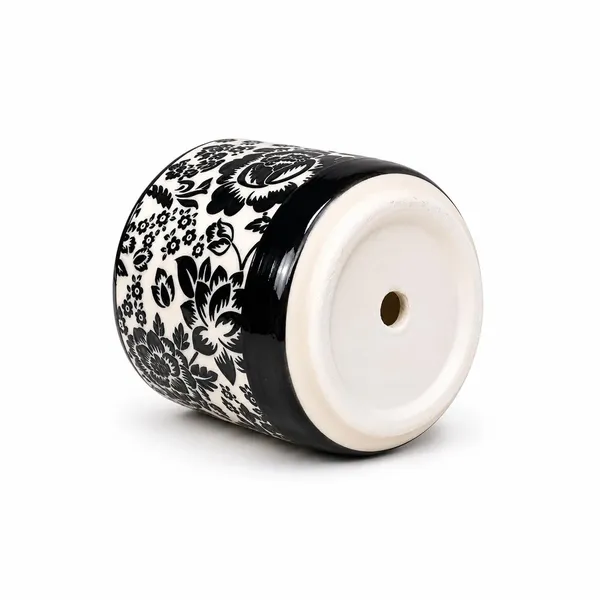 Lasaki_Orin_5d_sp1_black_Ceramic_Pots_for_Indoor_Plants,_Planters,gamla,Outdoor,Balcony,Home,Round,Garden,_Office_Decor,Succulent(H_-_11.5_X_D_-_13_cm)(Plants_not_included)
