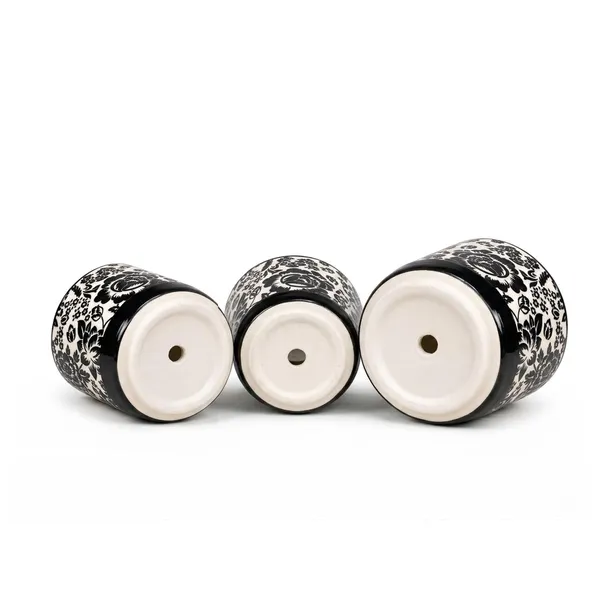 Lasaki_Orin_set_of_3_sp1_black_Ceramic_Pots_for_Indoor_Plants,_Planters,gamla,Outdoor,Balcony,Home,Round,Garden,_Office_Decor,Succulent(Plants_not_included)