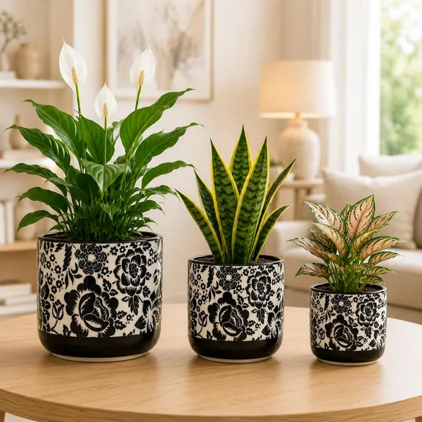 Lasaki_Orin_set_of_3_sp1_black_Ceramic_Pots_for_Indoor_Plants,_Planters,gamla,Outdoor,Balcony,Home,Round,Garden,_Office_Decor,Succulent(Plants_not_included)