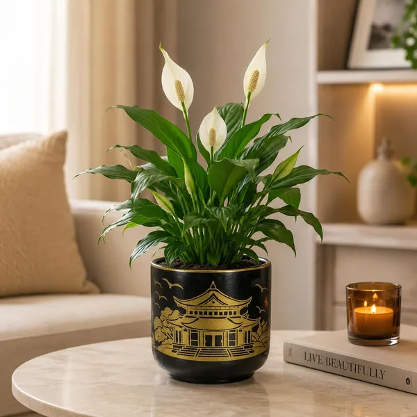 Lasaki_Orin_5d_hp2_black_gold_Ceramic_Pots_for_Indoor_Plants,_Planters,gamla,Outdoor,Balcony,Home,Round,Garden,_Office_Decor,Succulent(H_-_11.5_X_D_-_13_cm)(Plants_not_included)