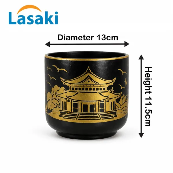 Lasaki_Orin_5d_hp2_black_gold_Ceramic_Pots_for_Indoor_Plants,_Planters,gamla,Outdoor,Balcony,Home,Round,Garden,_Office_Decor,Succulent(H_-_11.5_X_D_-_13_cm)(Plants_not_included)