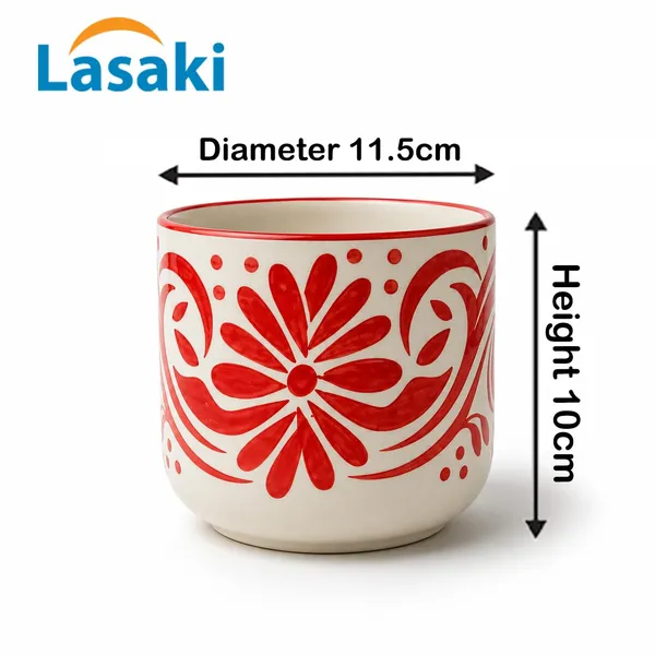 Lasaki_Orin_4.5d_sp2_red_Ceramic_Pots_for_Indoor_Plants,_Planters,gamla,Outdoor,Balcony,Home,Round,Garden,_Office_Decor,Succulent(H_-_10_X_D_-_11.5_cm)(Plants_not_included)