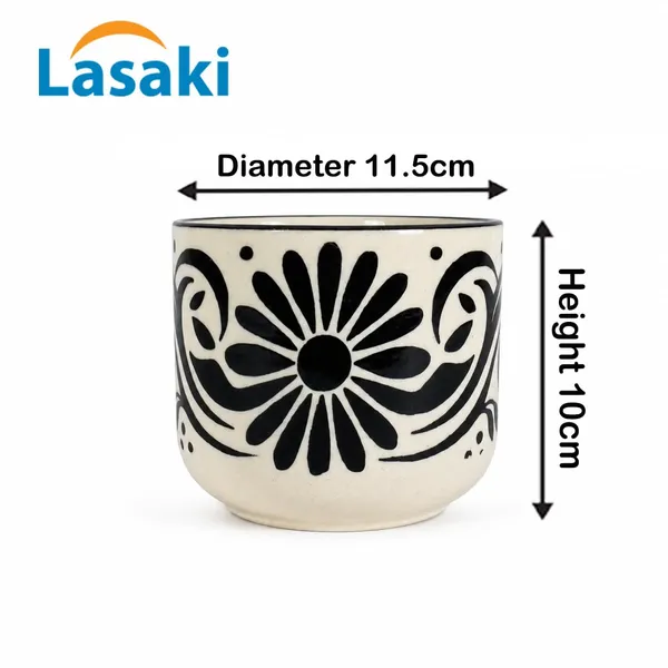 Lasaki_Orin_4.5d_sp2_black_Ceramic_Pots_for_Indoor_Plants,_Planters,gamla,Outdoor,Balcony,Home,Round,Garden,_Office_Decor,Succulent(H_-_10_X_D_-_11.5_cm)(Plants_not_included)