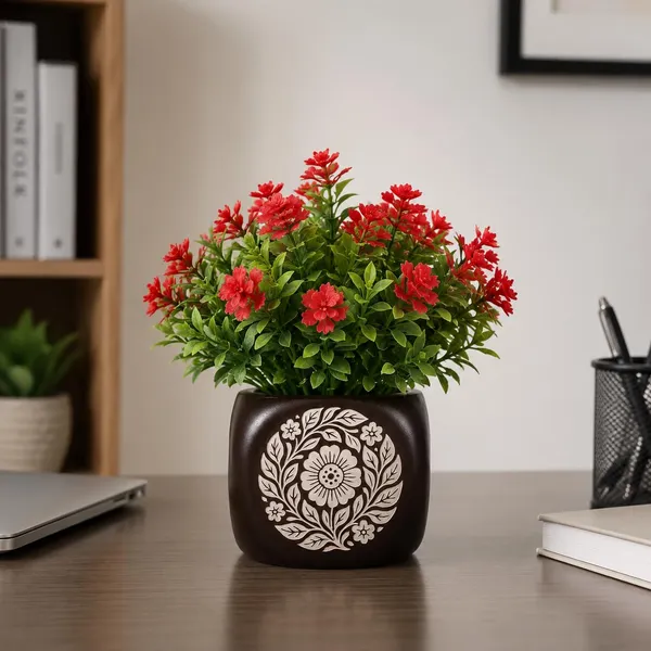 Lasaki_Aero_hp6_brown_silver_Ceramic_Pots_for_Indoor_Plants,_Planters,gamla,Outdoor,Balcony,Home,Round,Garden,_Office_Decor,Succulent(L-9_X_W_-_9_X_H_-_9_cm)(Plants_not_included)