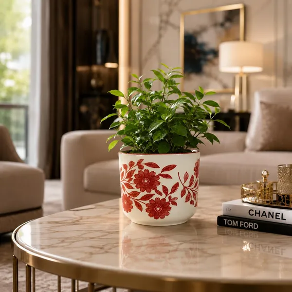 Lasaki_Orin_6d_sp3_red_Ceramic_Pots_for_Indoor_Plants,_Planters,gamla,Outdoor,Balcony,Home,Round,Garden,_Office_Decor,Succulent(H_-_13.5_X_D_-_15.5_cm)(Plants_not_included)