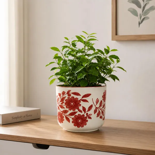 Lasaki_Orin_6d_sp3_red_Ceramic_Pots_for_Indoor_Plants,_Planters,gamla,Outdoor,Balcony,Home,Round,Garden,_Office_Decor,Succulent(H_-_13.5_X_D_-_15.5_cm)(Plants_not_included)