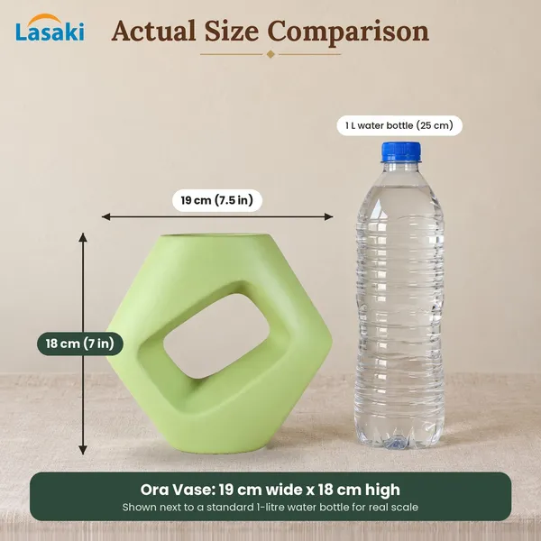 Lasaki_Ora_Ceramic_Donut_Flower_Vase,_Hand_Painted_Matte,_7_Inch_(Mint_Green)