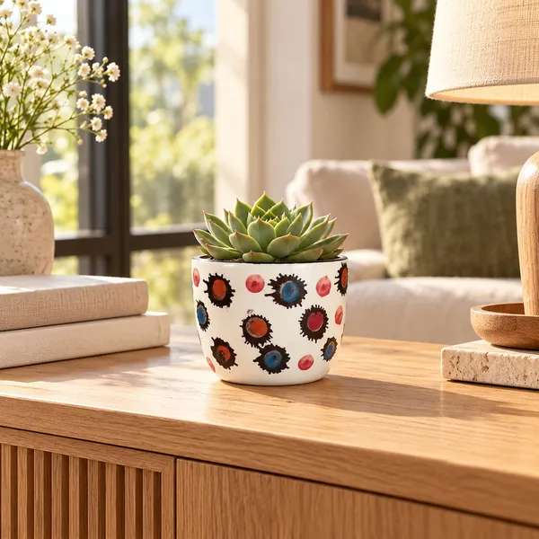 Lasaki_Avani_Ceramic_Pot_for_Indoor_Plants,_Colourful_Dots,_4.5_Inch