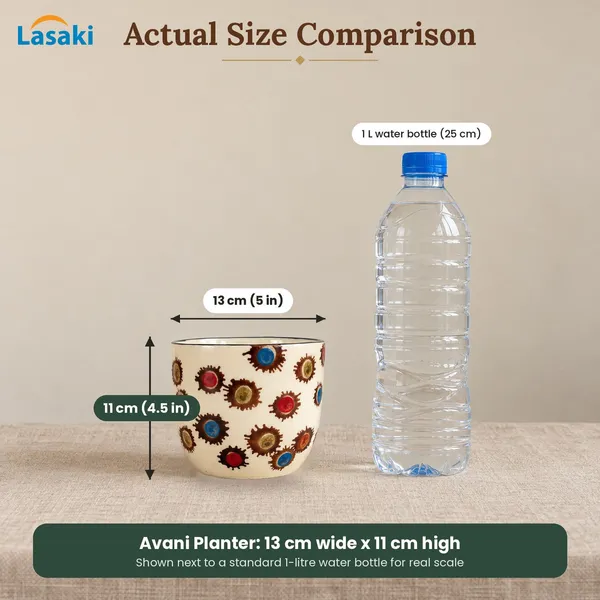 Lasaki_Avani_Ceramic_Pot_for_Indoor_Plants,_Colourful_Dots,_5_Inch