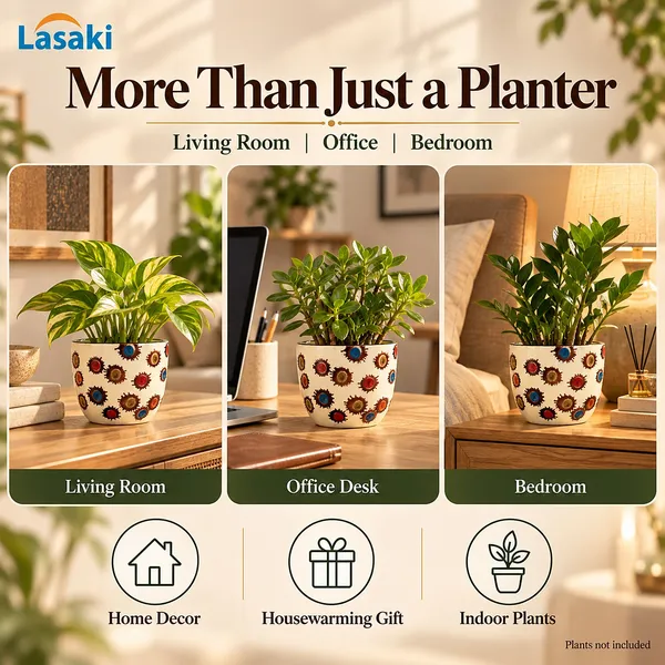 Lasaki_Avani_Ceramic_Pot_for_Indoor_Plants,_Colourful_Dots,_5_Inch