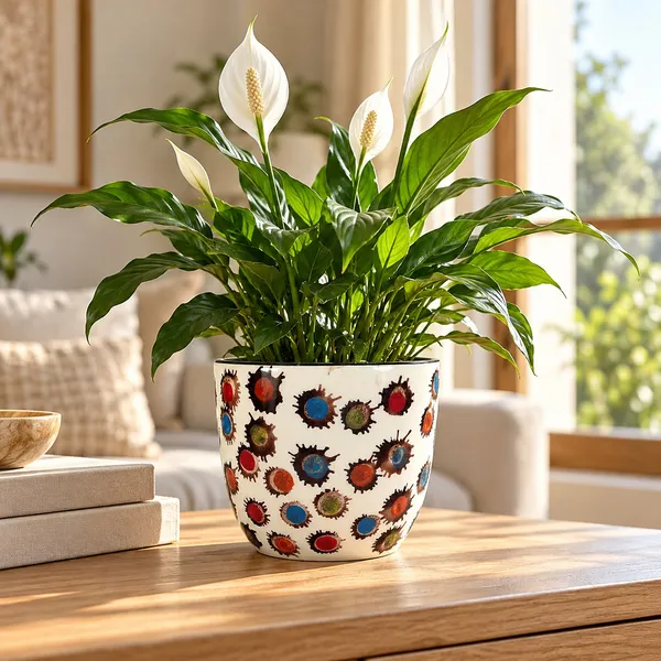 Lasaki_Avani_Ceramic_Pot_for_Indoor_Plants,_Colourful_Dots,_6_Inch