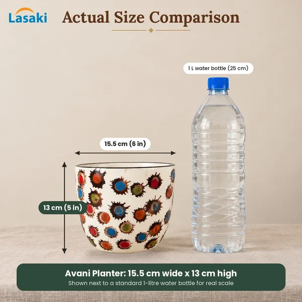 Lasaki_Avani_Ceramic_Pot_for_Indoor_Plants,_Colourful_Dots,_6_Inch