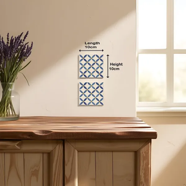 Lasaki_Leafloop_blue_4x4_inch_(set_of_2)_Handmade_Ceramic_tiles_for_Kitchen,_Bathroom_&_Wall_D�cor
