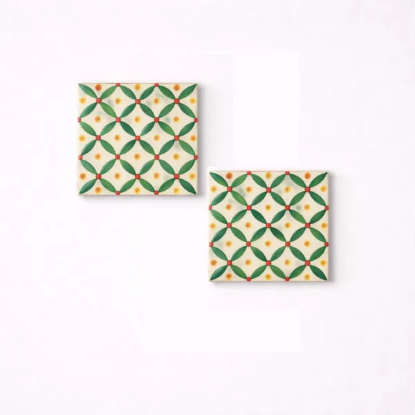 Lasaki_Leafloop_green_4x4_inch_(set_of_2)_Handmade_Ceramic_tiles_for_Kitchen,_Bathroom_&_Wall_D�cor