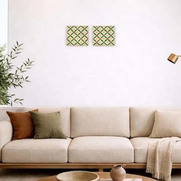 Lasaki_Leafloop_green_4x4_inch_(set_of_2)_Handmade_Ceramic_tiles_for_Kitchen,_Bathroom_&_Wall_D�cor
