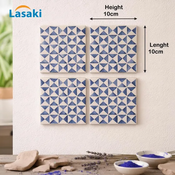 Lasaki_Trivon_blue_4x4_inch_(set_of_4)_Handmade_Ceramic_tiles_for_Kitchen,_Bathroom_&_Wall_D�cor