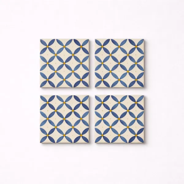 Lasaki_Leafloop_blue_4x4_inch_(set_of_4)_Handmade_Ceramic_tiles_wall_D�cor_for_Kitchen,_Bathroom_&_Living_Room
