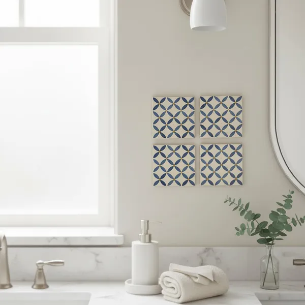 Lasaki_Leafloop_blue_4x4_inch_(set_of_4)_Handmade_Ceramic_tiles_wall_D�cor_for_Kitchen,_Bathroom_&_Living_Room
