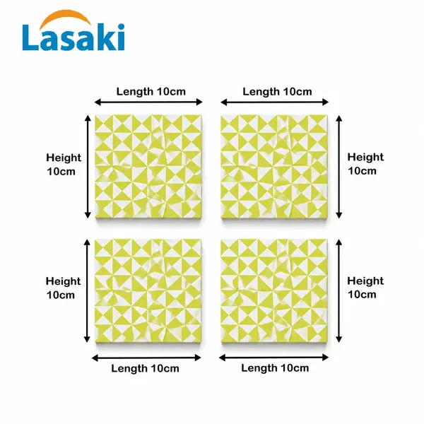 Lasaki_Trivon_olive_green_tile_4x4_inch_(set_of_4)_Handmade_Ceramic_tiles_for_Kitchen,_Bathroom_&_Wall_D�cor