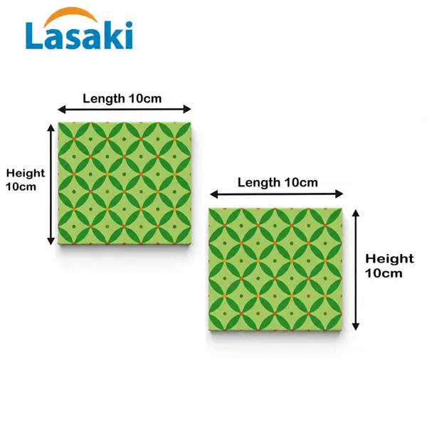 Lasaki_Leafloop_dark_green_tile_4x4_inch_(set_of_2)_Handmade_Ceramic_tiles_for_Kitchen,_Bathroom_&_Wall_D�cor