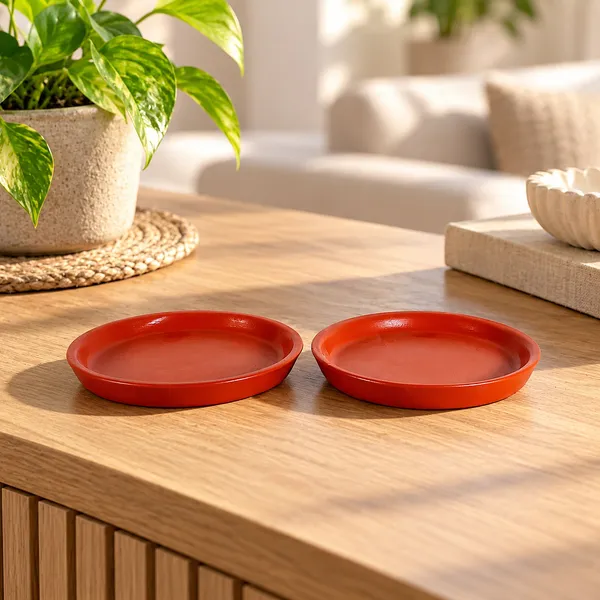 Lasaki_Plate_Tray_(Set_of_Two)_for_Ceramic_Pots_for_Indoor_Plants,Planters,Flower_pots,gamla_(D:_13_cm,_H:_1.5_cm)_R4_(Plants_not_Included)