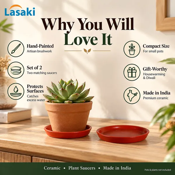 Lasaki_Plate_Tray_(Set_of_Two)_for_Ceramic_Pots_for_Indoor_Plants,Planters,Flower_pots,gamla_(D:_13_cm,_H:_1.5_cm)_R4_(Plants_not_Included)