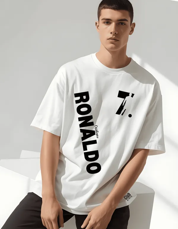 White_Proleague_Series_Cotton_Oversize_Fit_T-Shirt_For_Men