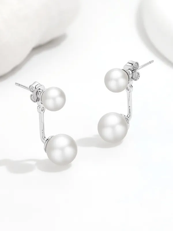 925_Silver_Twin_Pearl_Arc_Earrings_For_Women