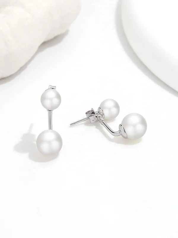 925_Silver_Twin_Pearl_Arc_Earrings_For_Women
