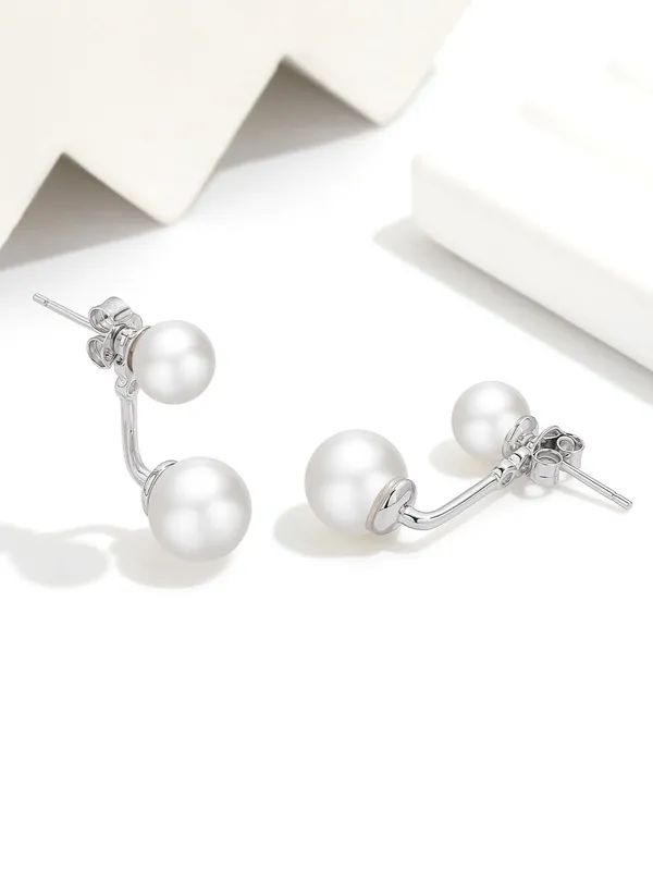 925_Silver_Twin_Pearl_Arc_Earrings_For_Women