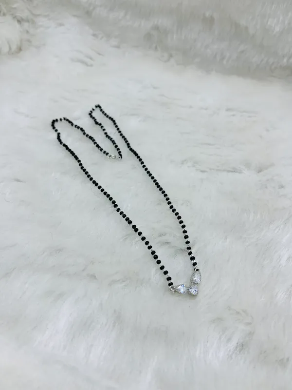 925_Silver_Triple_Pear_Solitaire_Mangalsutra_For_Women