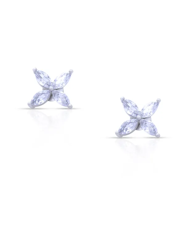 925_Silver_Sterling_Snow_Earrings_For_Women