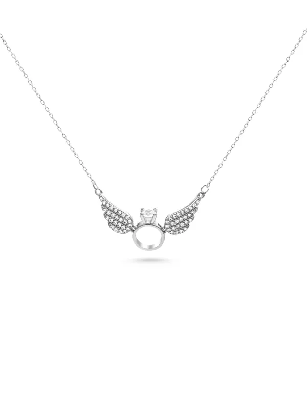 925_Silver_Angel_Wing_Solitaire_Chain_For_Women