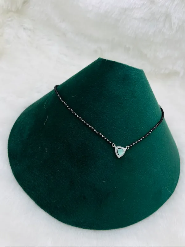 925_Silver_Triangular_Mint_Green_Mangalsutra_For_Women