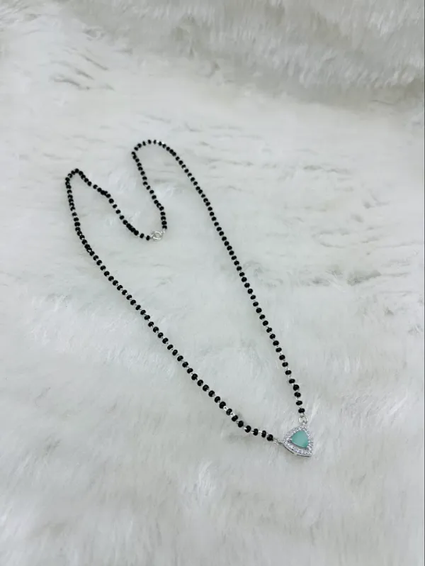 925_Silver_Triangular_Mint_Green_Mangalsutra_For_Women