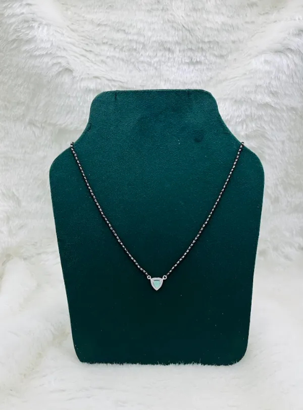 925_Silver_Triangular_Mint_Green_Mangalsutra_For_Women