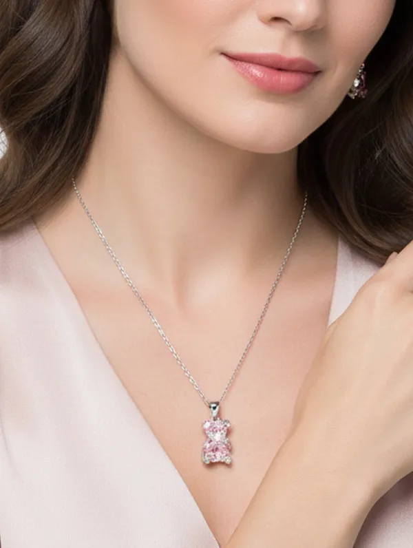 925_Silver_Opal_Dream_Teddy_Pendant_For_Women