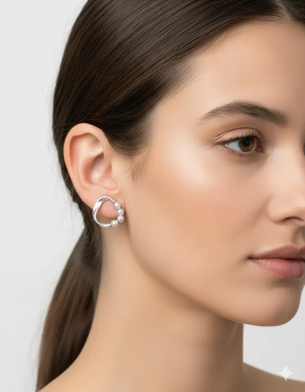 925_Silver_Modern_Loop_Luxe_Earrings_For_Women