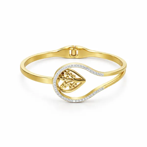 Ridhvee_Anti-Tarnish_Gold_Plated_Leaf_Design_Crystal_Kada_Bangle_For_Women_&_Girls_|_Elegant_Nature_Inspired_Bracelet_|_Skin_Friendly_Lightweight_Fashion_Jewellery_|_Rv-At-Kab-023